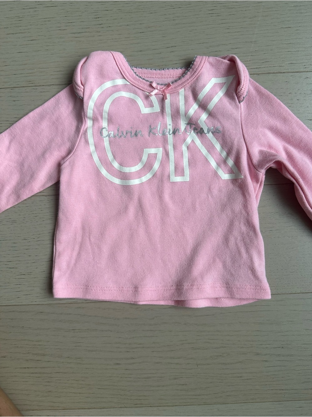 Calvin Klein Jeans Pink Long-Sleeve Tee with White CK Logo